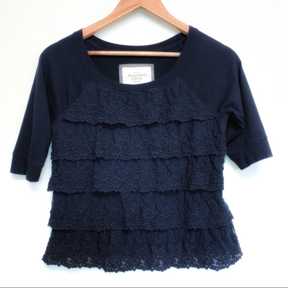 Abercrombie & Fitch Tops - 🐣2/$20 Abercrombie & Fitch Blue Ruffle Lace Front